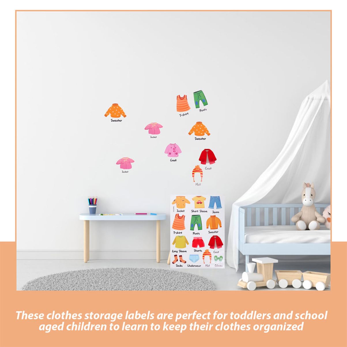 BESPORTBLE 8 Set Adesivi Decorativi per Set Etichette per Classificazione Abbigliamento Stickers Versatili per e Decorare La Dei