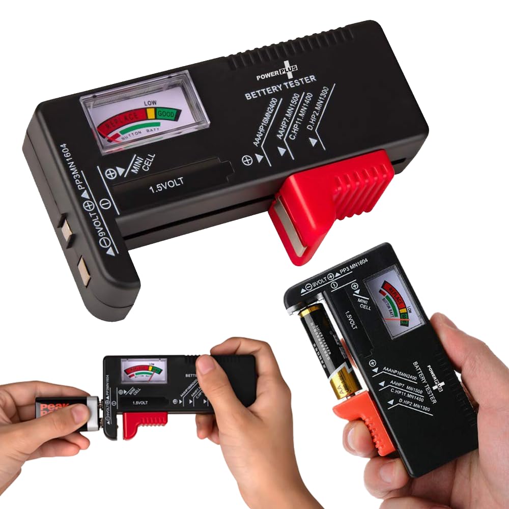 Power Plus Universal Battery Tester | Battery Tester Universal Battery Checker for AA AAA C D 9V 1.5V Button Cell Batteries (B083P2P2N9) Amazon Price History, Amazon Price Tracker