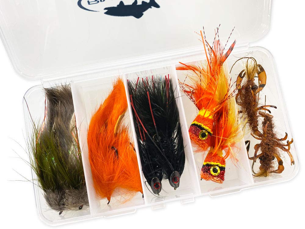 Fly Fishing Gear Starter Set – 12 Hand-Tied Flies With Fly Box For Bass ...