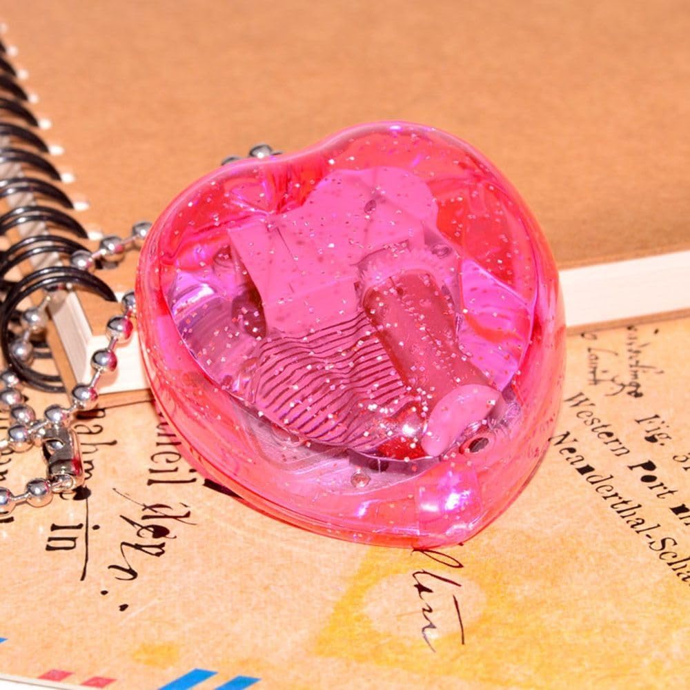 Leadigol Acrylic Music Box Keychain, Mini Mechanical Music Box Key Chain Heart-Shaped Musical Box for Her,Mom,Dad,Women,Granddaughter