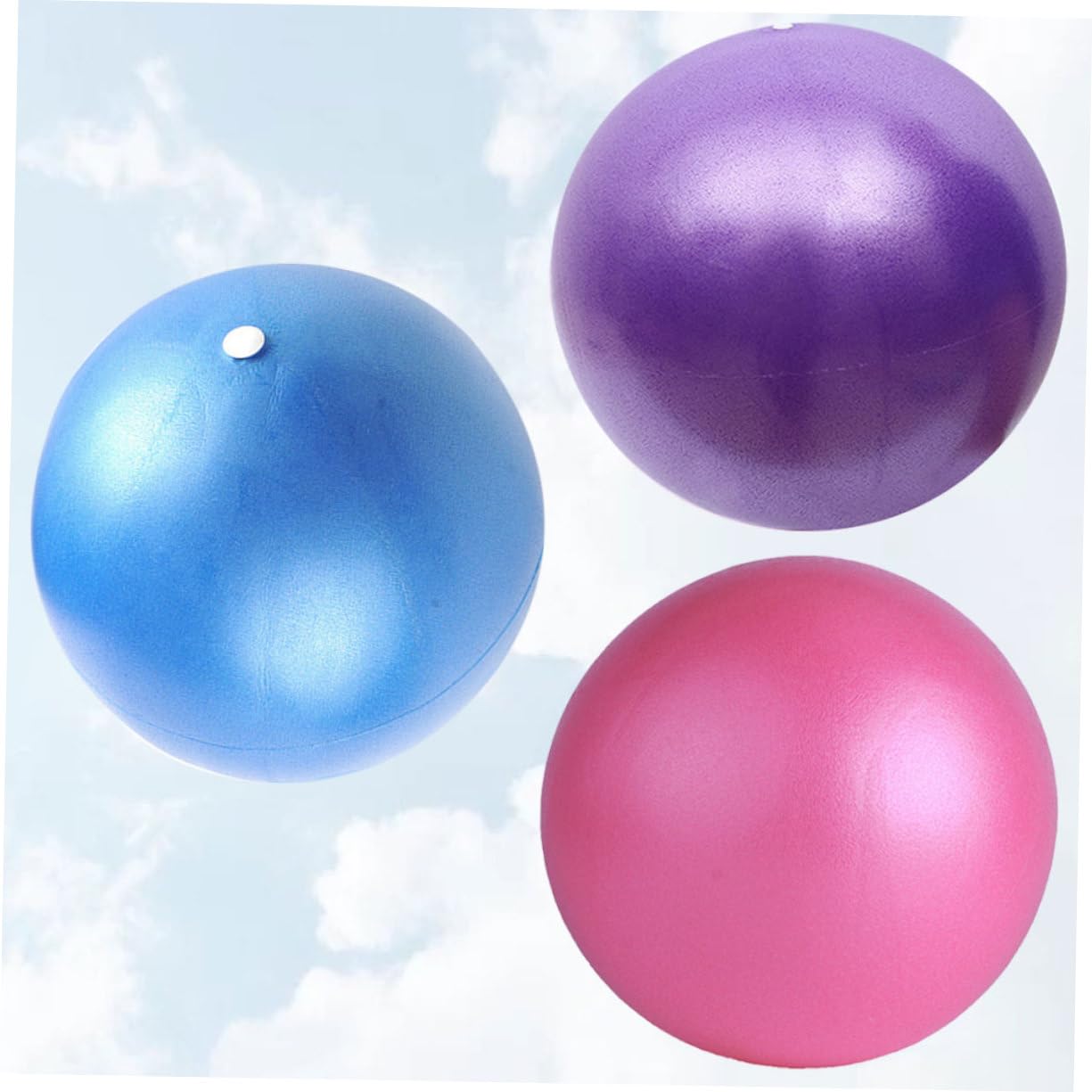 Anneome 3pcs Mini Fitness Ball for Yoga Pilates Dull Polish Exercise Ball Anti-Burst Coating Balance Training for Core Strength Flexibility