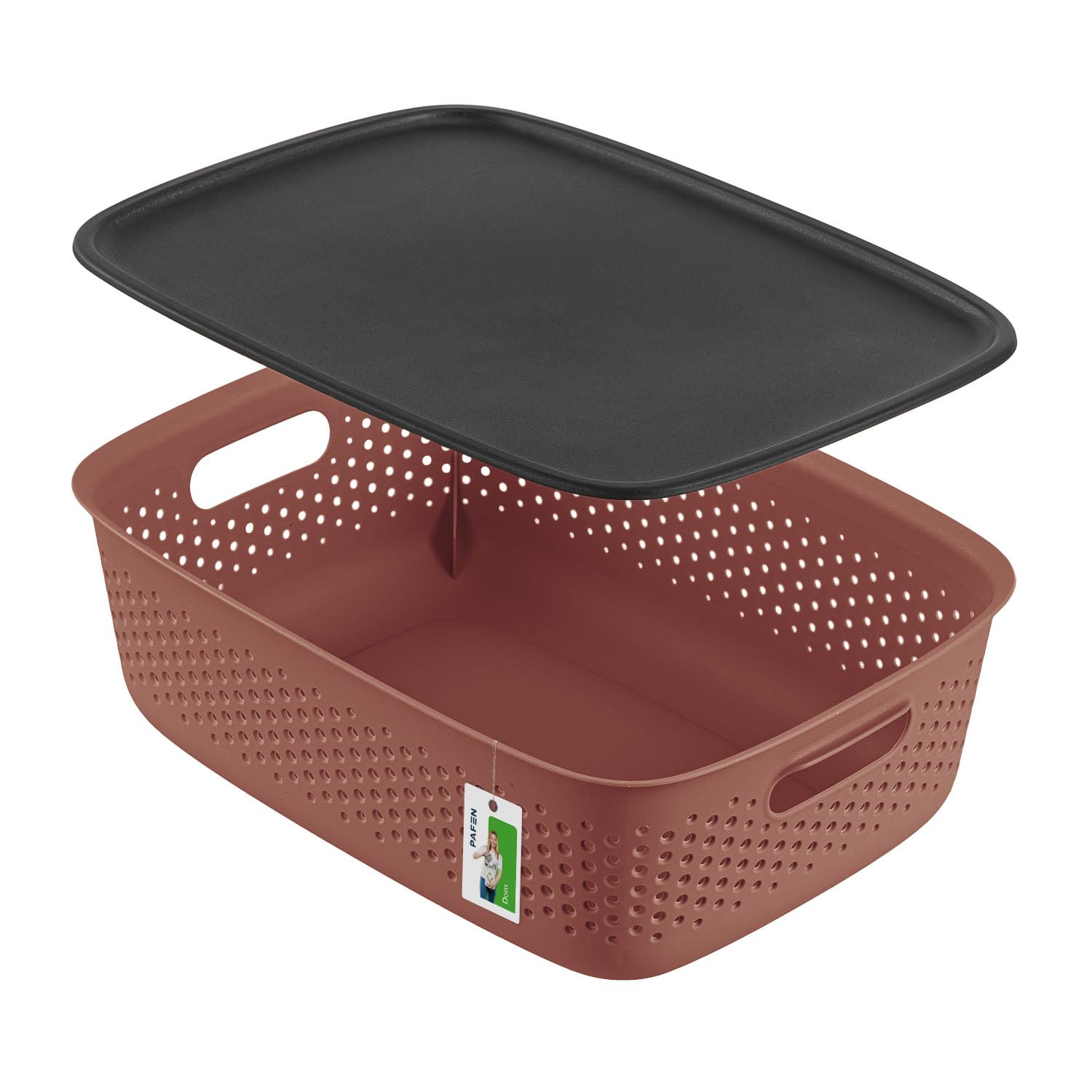 Pojemniki do Przechowywania Zestaw 5 szt - 1x 45 L, 2x 10 L, 2x 17 L - Kosz, Pudło z Tworzywa Sztucznego, bez BPA, z Otworami, Możliwość Sztaplowania – Dust