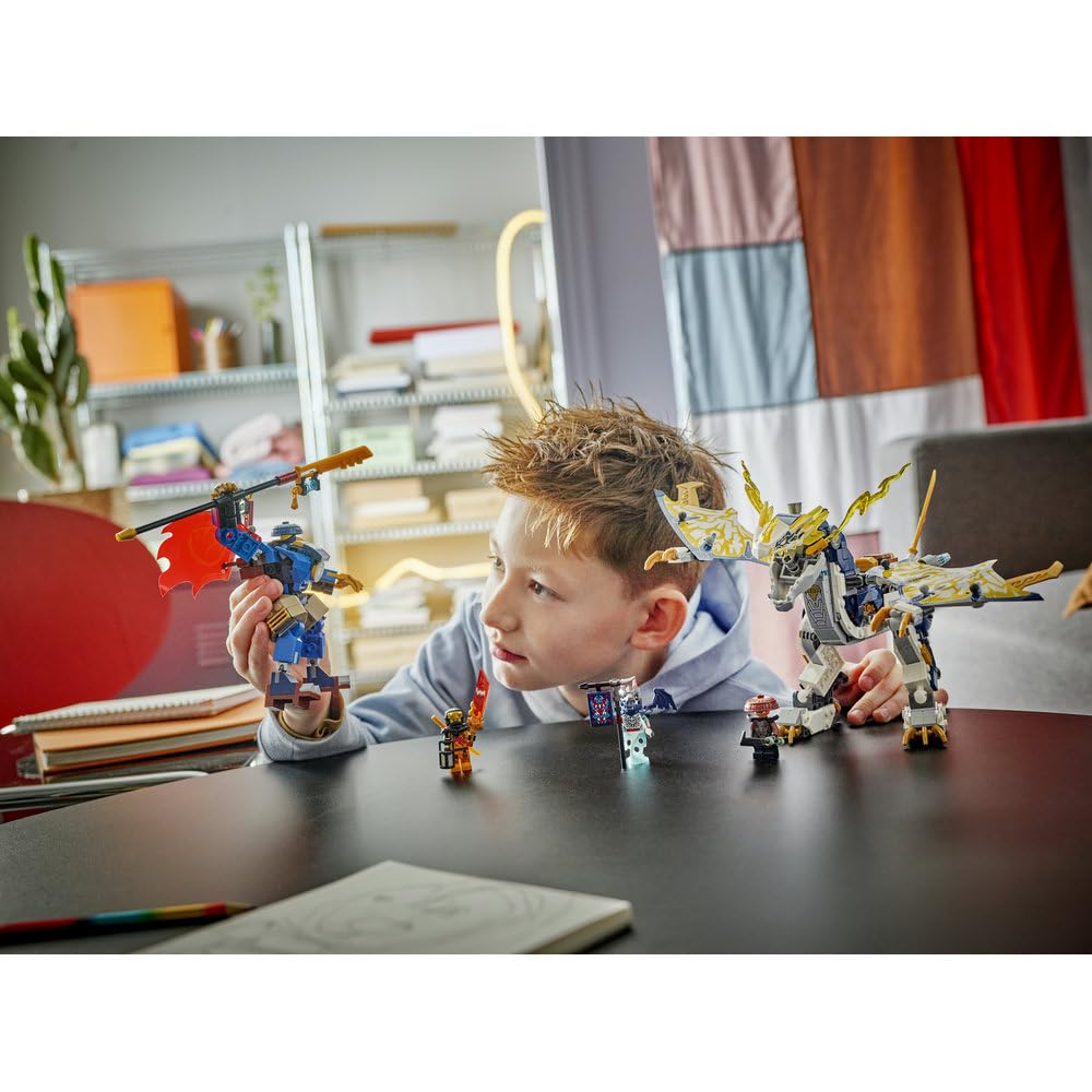 LEGO NINJAGO Mech smoczego jeźdźca Rogue’a 71843 | mech ninja, zabawka akcji, prezent dla chłopca i dziewczynki 8+, bitwa ninja, 584 elementy