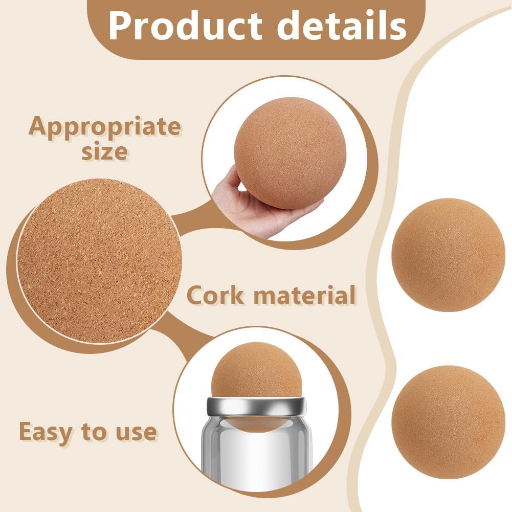 OLYCRAFT 4.7 Inch Wine Cork Ball Large Size Wooden Cork Ball Wooden Balls Stopper Natural Wood Balls Wine Carafes for Decanter Glass Bottle Decanter Stopper Bottle Replacement