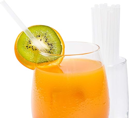 AmerCare Pajitas transparentes jumbo de 7.75 pulgadas, sin envolver, caja de 12,000