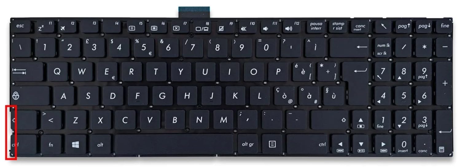 Tastiera per Notebook Asus F555L, F555U, F555Y, F555B, F555S, F555D, F555Q, F554L, F554S, F554D, F554U, F554Y, X555B, X555D, X555Q, X555S, X555L, X553M, K501U, P553M, F553M Serie in Lingua Italiana