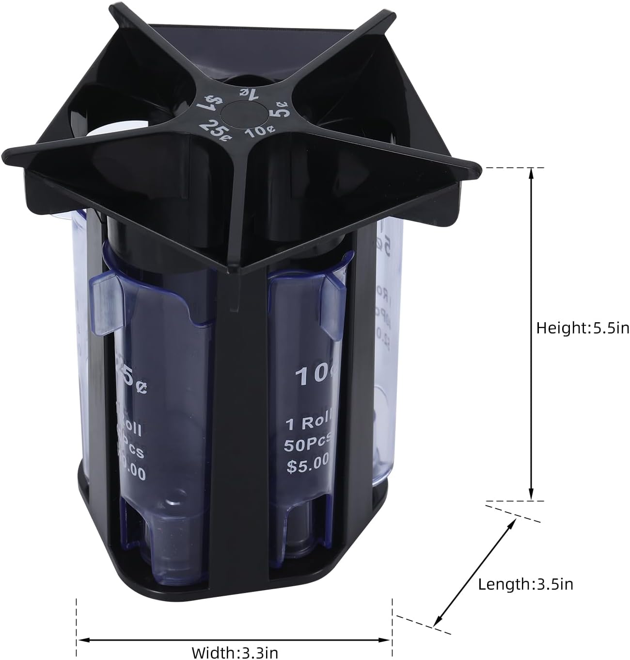 小銭ソーター チューブ コインカウンター コインラッパー付き 5イン1コインソーターチェンジカウンターマシン コインオーガナイザー マネーカウンター  コインカウンターマシン混合コインバリューソーターマルチ通貨コインカウンターコインカウントマシンHS-9200(US マネー ...