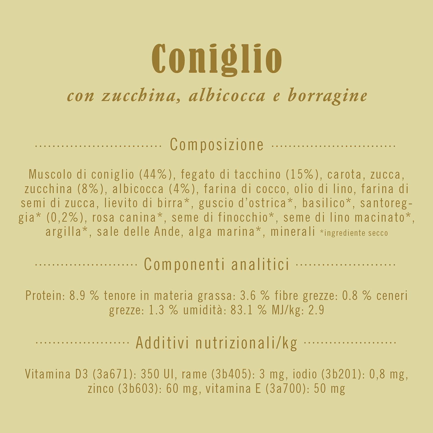 Terra Canis Coniglio, zucchina, albicocca & borragine Alimento umido Grain-Free, 6x400g I Alimento premium per cani con ingredienti di autentica qualità human-grade al 100% I Gluten-free