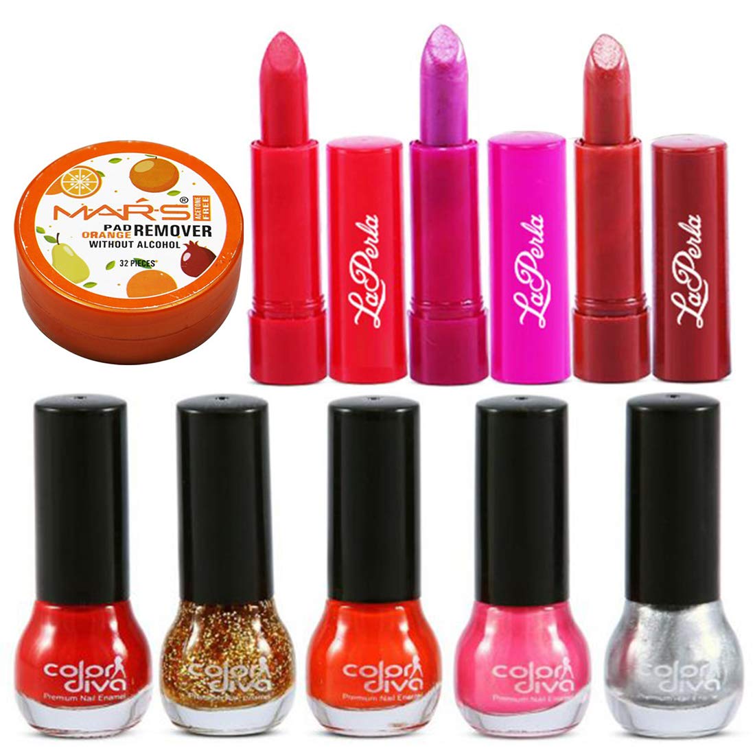 Adbeni Nail & Lips Makeup Combo Kit, Pack of 9, (GC880)-image-6