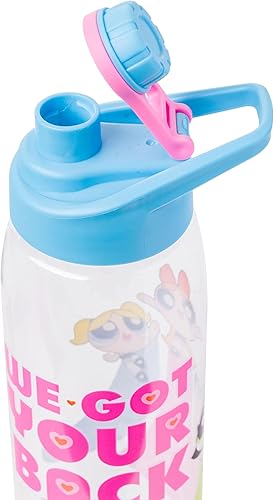 Miniatura 5 de Silver Buffalo Powerpuff Girls We Got Your Back - Botella de agua con burbujas, ranúnculo y flor con tapa de rosca, 28 onzas