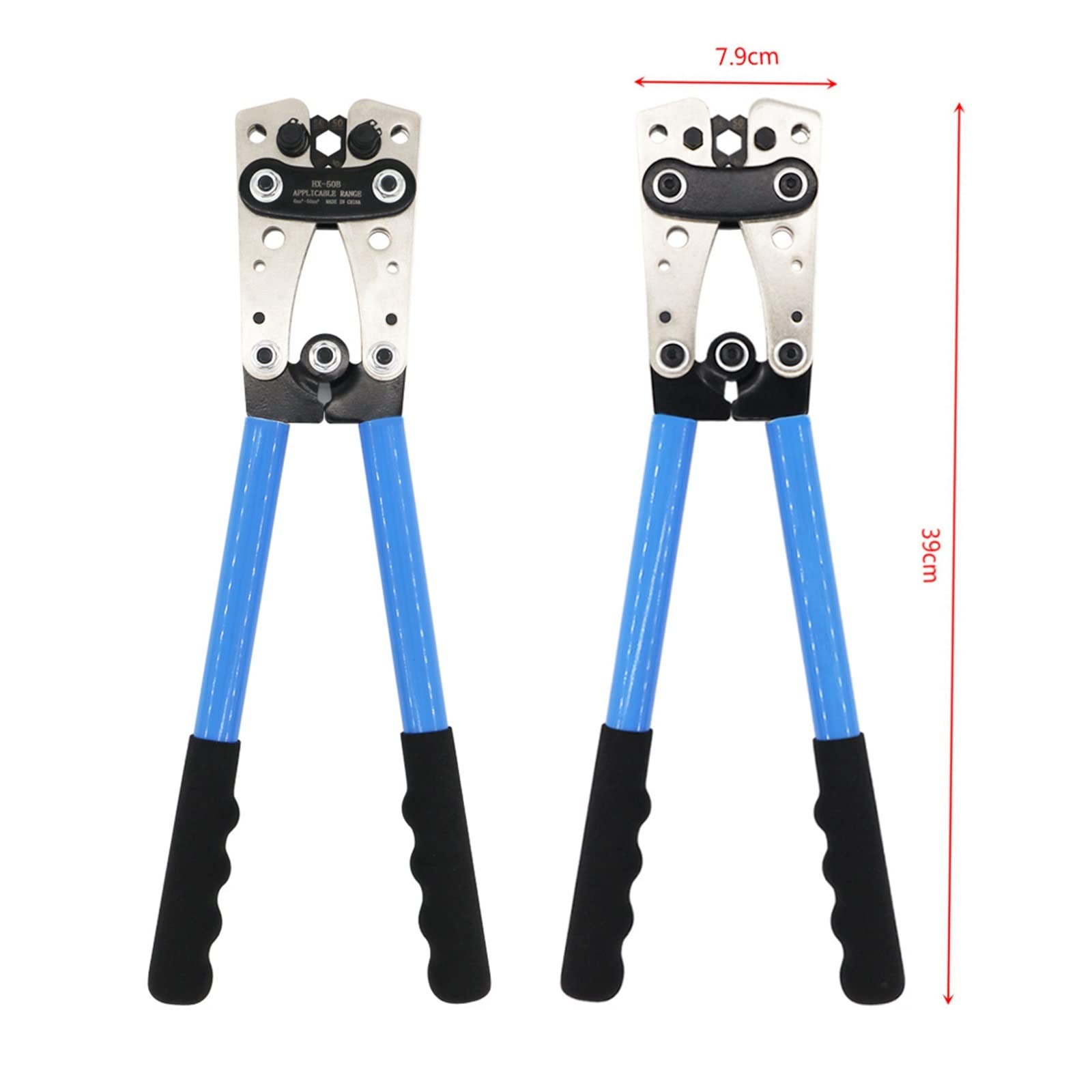Zestawy narzędzi do zaciskania 6-50mm² AWG 22-10 Zaciskarka do końcówek rurowych Multitool Kabel akumulatora Oczko Hex Szczypce do zaciskania Narzędzia ręczne perfection (Color : HJ-130)