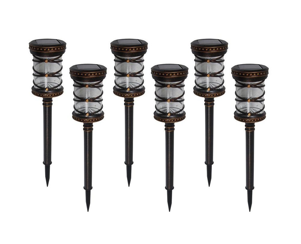 6PC Swirl Pathway Light Solar Lamp