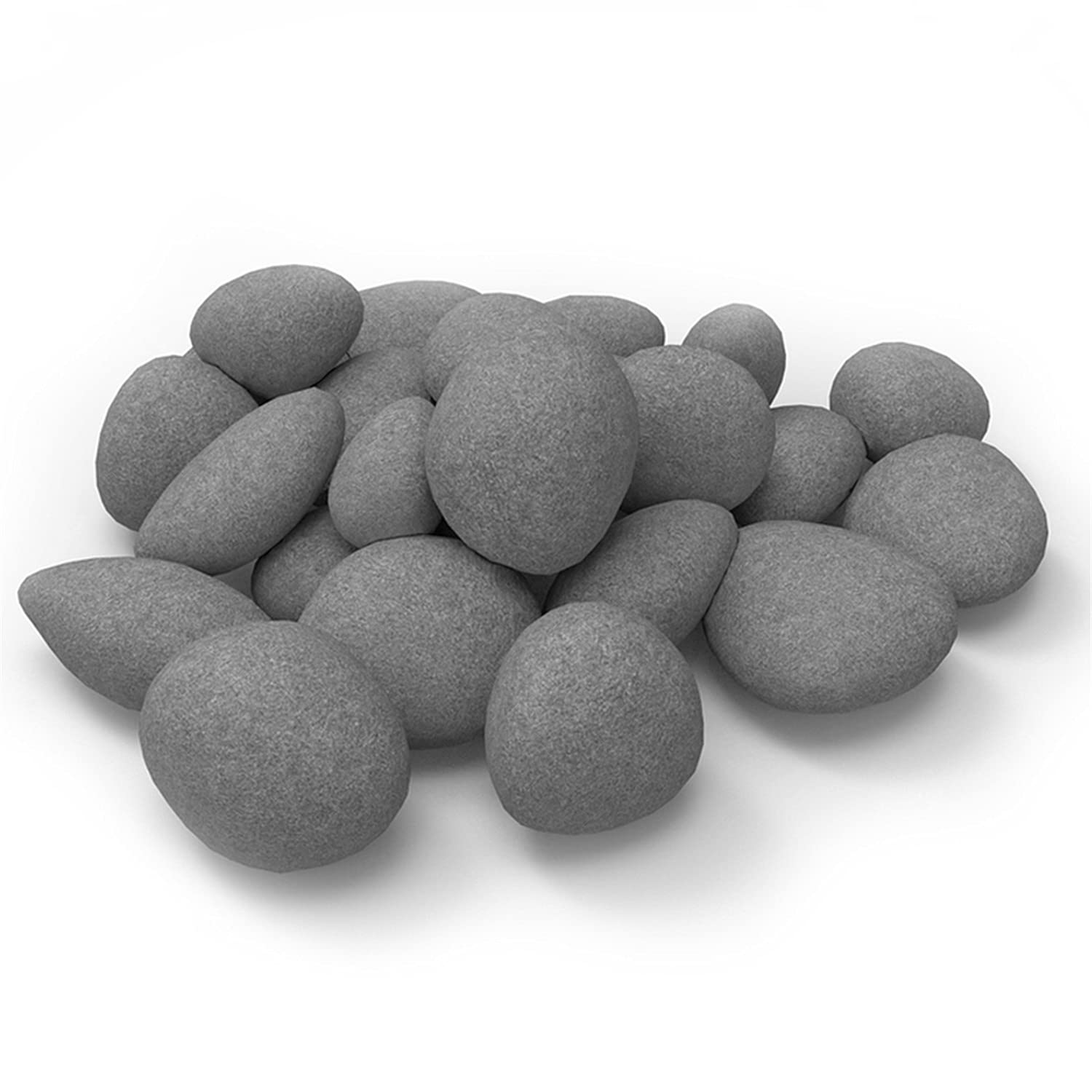 Amazon.com: Regal Flame Set of 24 Light Weight Ceramic Fiber Gas Ethanol Electric  Fireplace Pebbles in Gray : Home u0026 Kitchen