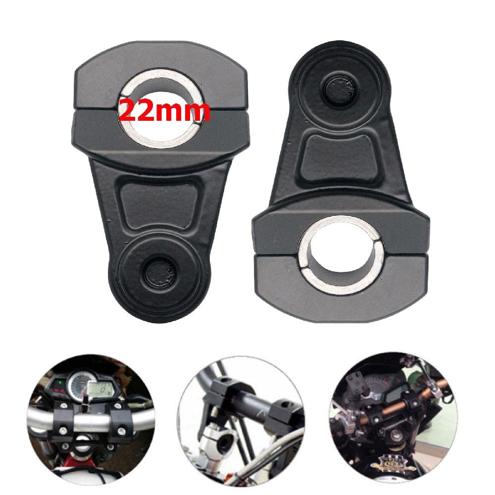 Baceyong Lot de 2 Supports de guidon de moto rehausseurs de guidons modifiés pour motos tout-terrain Compatible avec toutes les motos équipées d'un support de guidon de 22 mm (0,87 pouce)