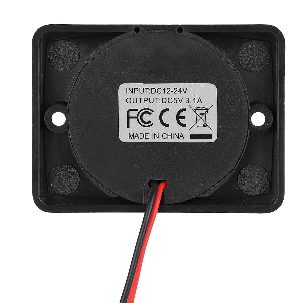 Presa USB Doppia 12V/24V Per Auto E Camper - Ricarica Rapida 3.1A Con Indicatore LED E Coperchio, Impermeabile