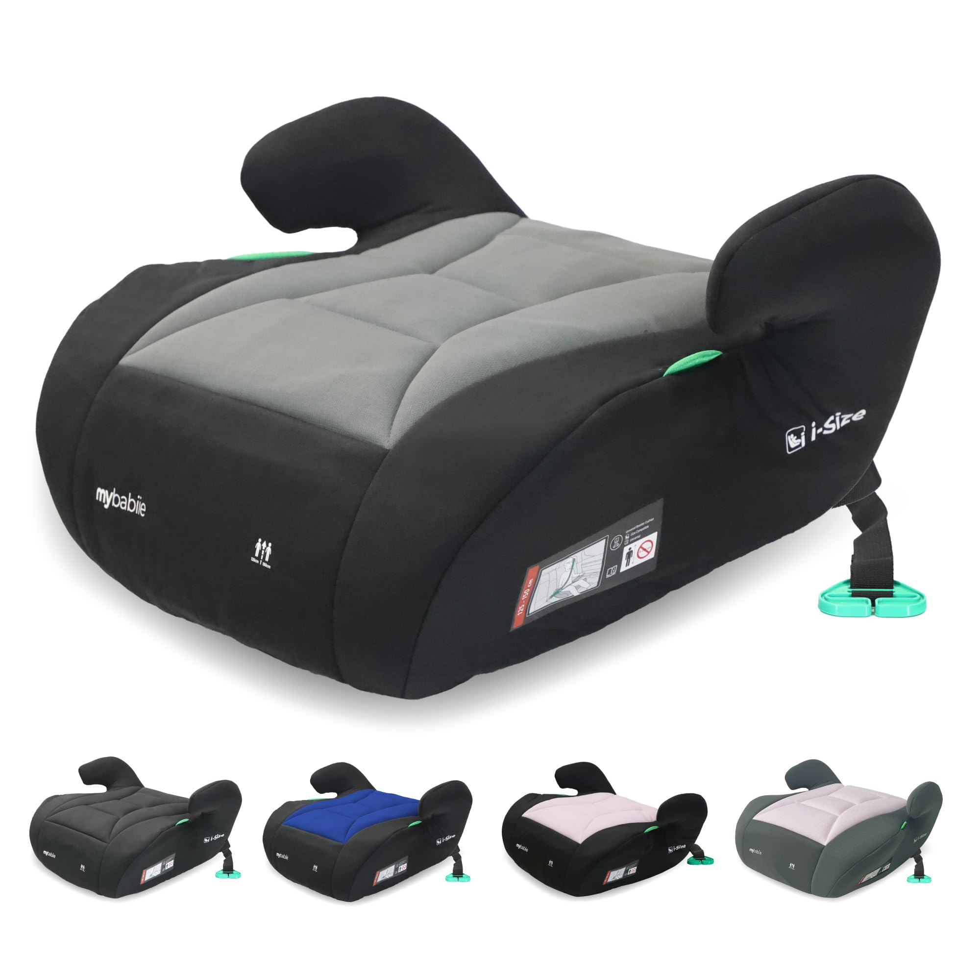 My Babiie MBCSB10 Booster Car Seat - Lightweight at 1kg, Approx. 6-12 Years (125-150cm, 22-36kg), R129, i-Size Backless Child Car Seat, Group 3, Compact, Portable, Ideal for Travel - Black — view 11