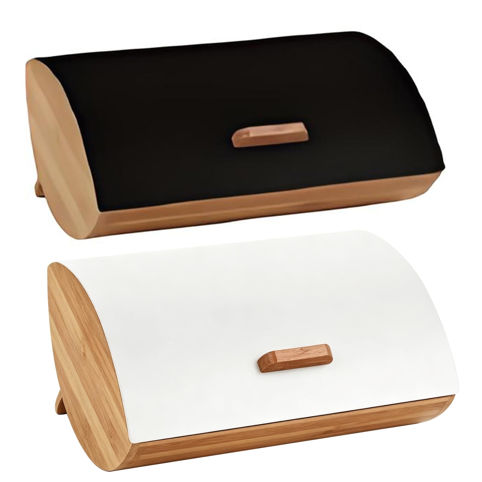 Caja de almacenamiento para pan con paneles de madera transpirables y