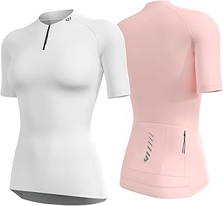 Maillot de ciclismo para mujer, de manga larga, transpirable, con 4 bolsillos