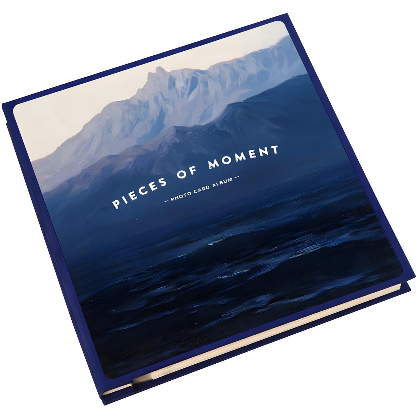 Album fotograficzny z okienkiem, oprawiony w skórę, 60 stron, tekst "Pieces Of Moment", na zdjęcia 5 x 7 i 6 x 8 cm