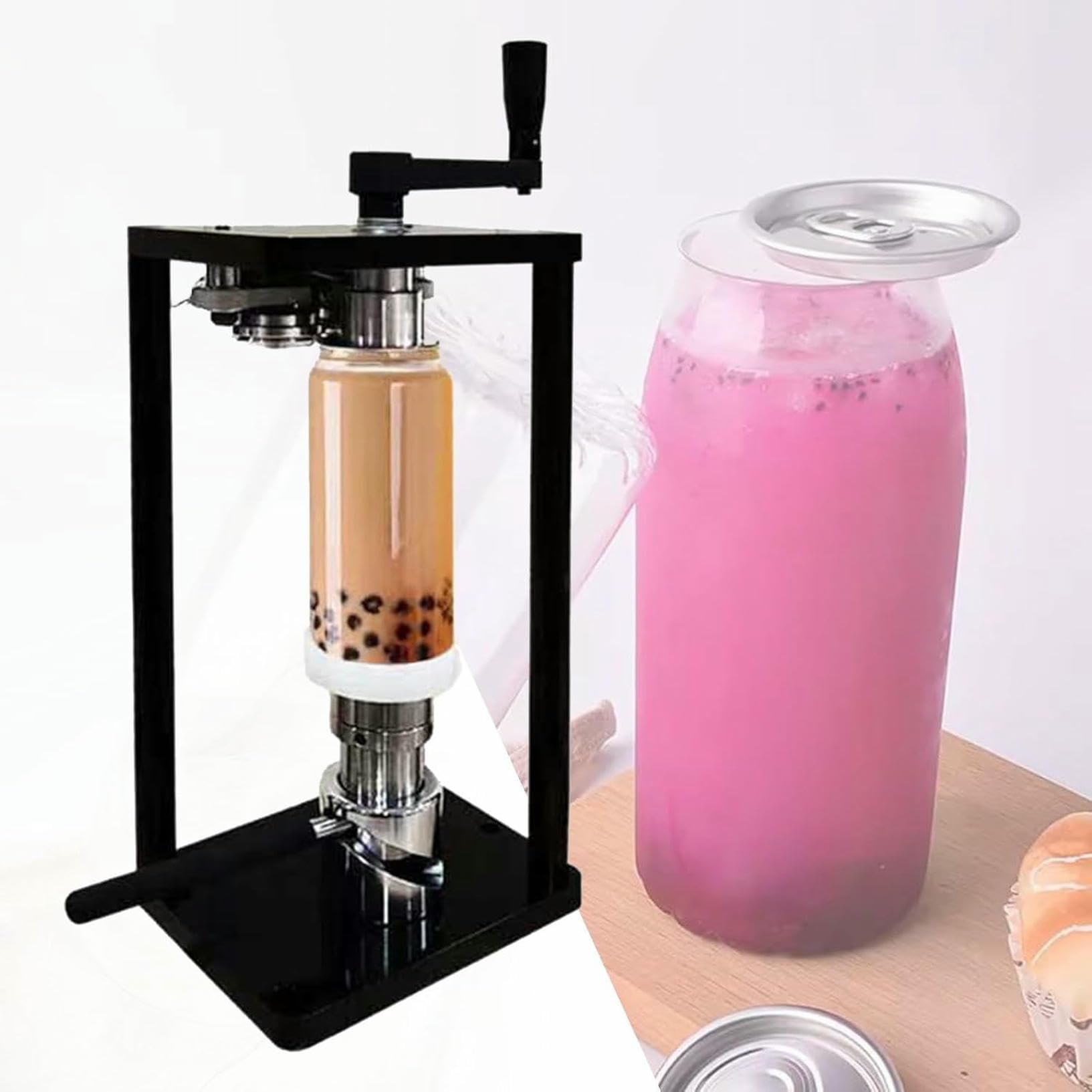 Máquina cerradora de latas y vasos para panaderías con sistema ajustable comercial