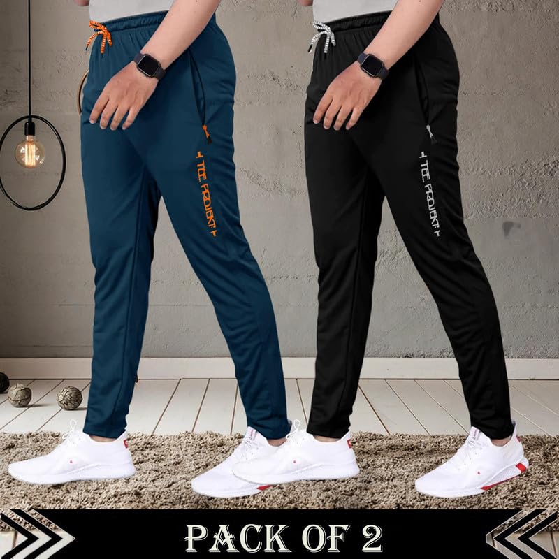 Image of Pinkmint Combo Track Pant Set for Men Lycra Soild Suitable for Yoga, Dancing, Running, Regkular Wear