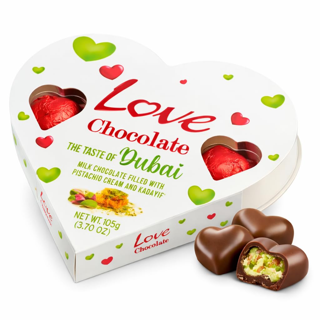 Dubai Chocolates in a Gift Box, Milk Chocolate with Pistachio Cream and Kataifi Filling, Valentines Gift, 3.70 oz