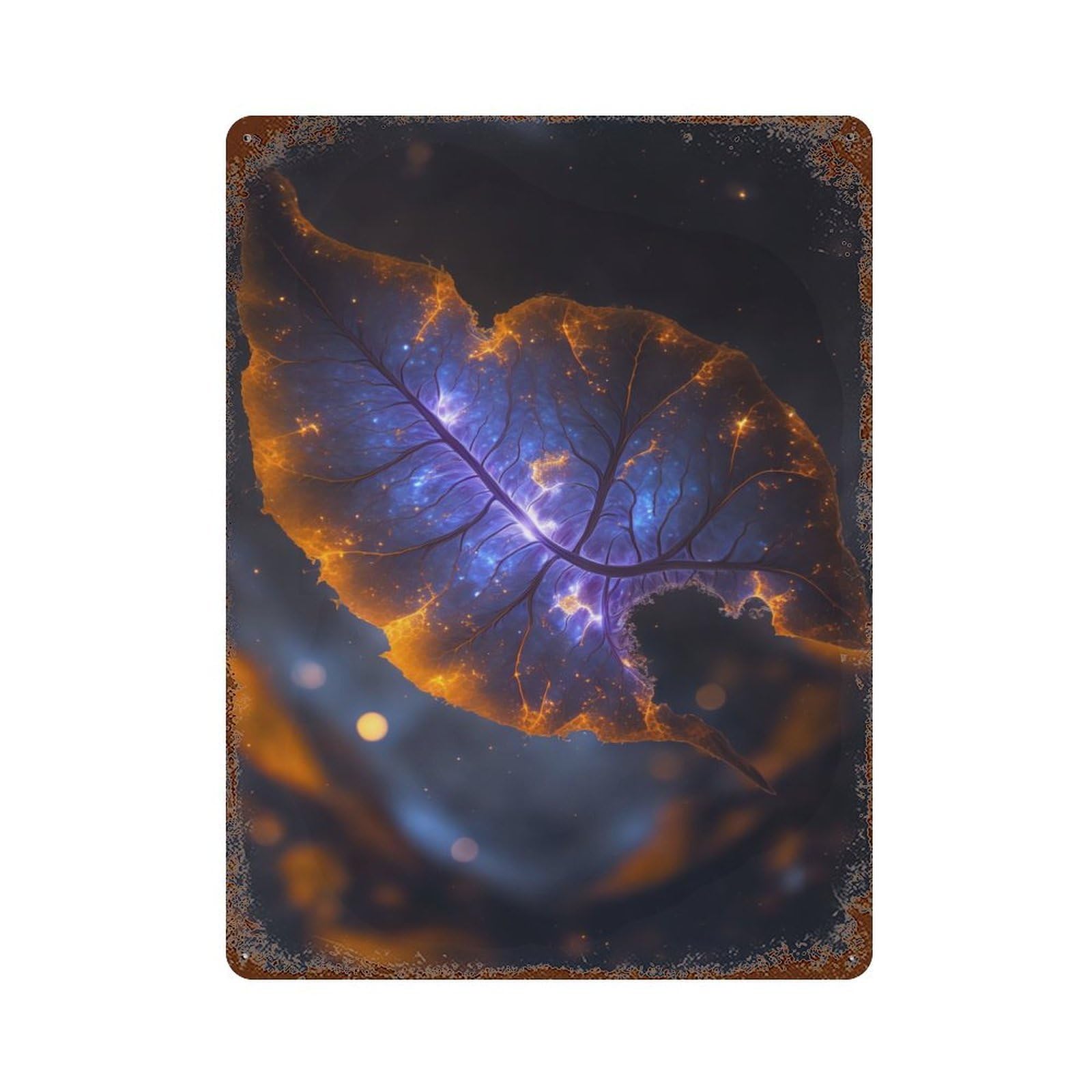 Svartalfheims Cosmos Rust Effect Tin Sign 15.7"x11.8", Ideal for Farmhouse, Kitchen And Entryway Decor