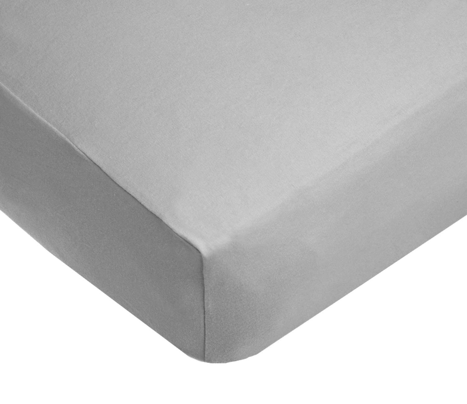 American Baby Company 100% Natural Cotton Fitted Crib Sheet 52" x 28" - Soft, Breathable, Hypoallergenic & Gentle Toddler Bed Sheet, Ash Gray, Neutral