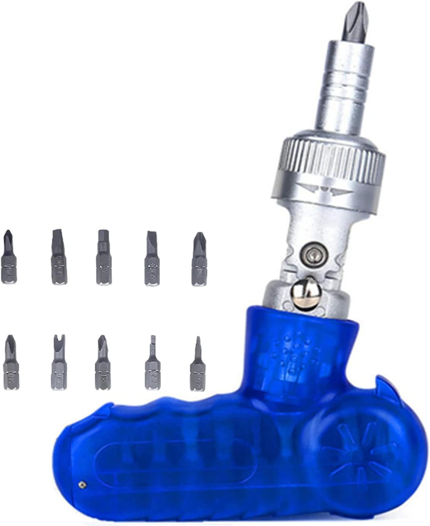 Versatile 10-in-1 Magnetic Ratchet Screwdriver Set for Efficient Repair Work - Adjustable Rotary Angle, Multi-Bit Design, Ideal for DIY and Home Repairs