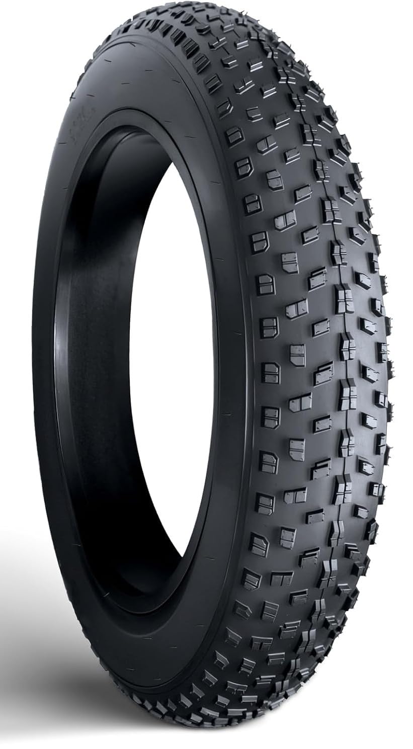 2 Copertoni 20 X 4.0 Fat Bike E-Bike Rinforzati – Coppia Pneumatici MTB 20” (100-406) Tassellati in Gomma Nera Rigida per Bicicletta Elettrica e Mountain Bike – Alta Resistenza e Grip