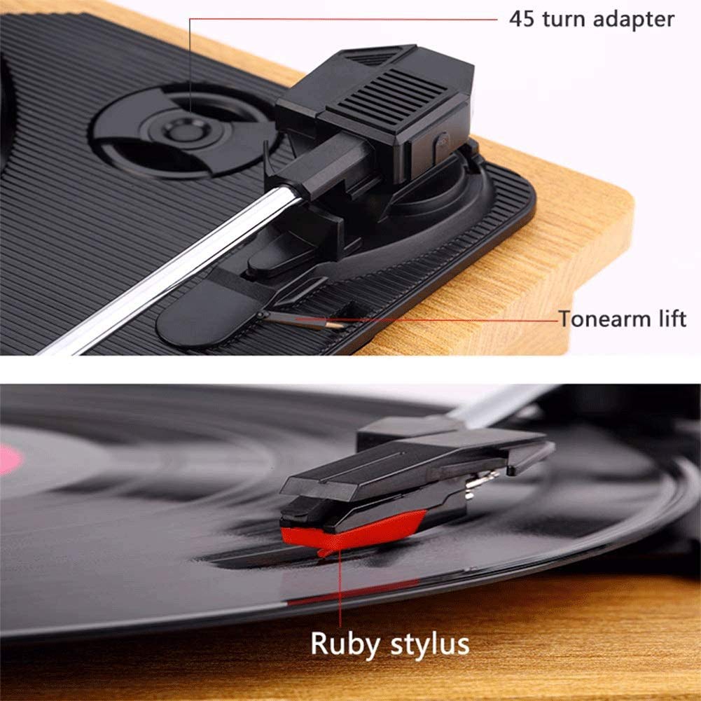 Giradischi retrò per Dischi in Vinile da 33/45/78 Giri, Giradischi a Cinghia Bluetooth con Stereo Hi-Fi Integrato, Piccolo Mini Lettore Tablet, Giallo