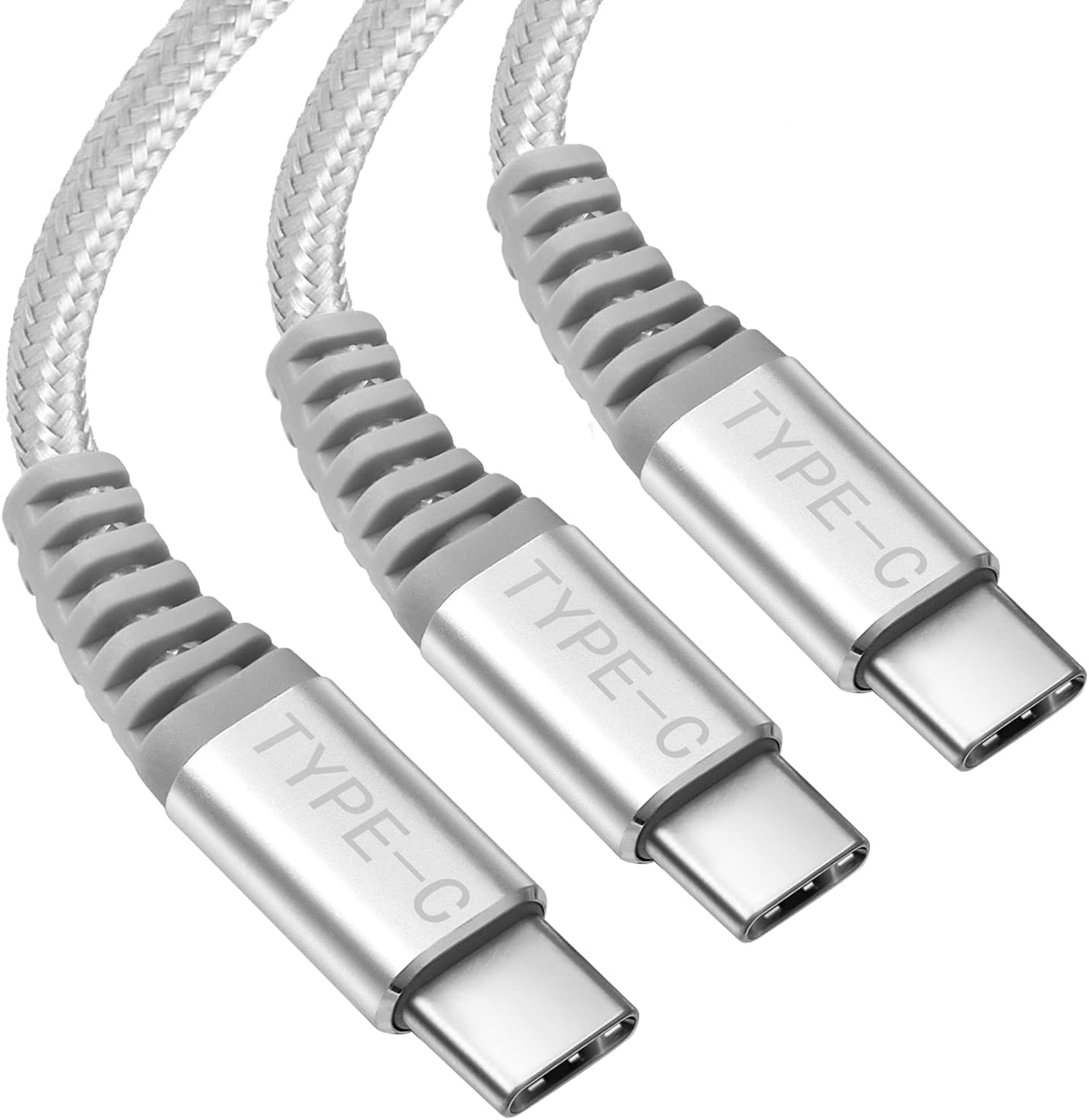 USB C to USB C Charger Cable For iPad Pro 2021/2020/2018,60W 3A PD Type C to Type C Fast Charge Charging Lead for Samsung Galaxy S21/S21+/S21 Ultra/S20/S20 Ultra/S10/S9/Note 20/Note10[3Pack,1M+2M+2M]
