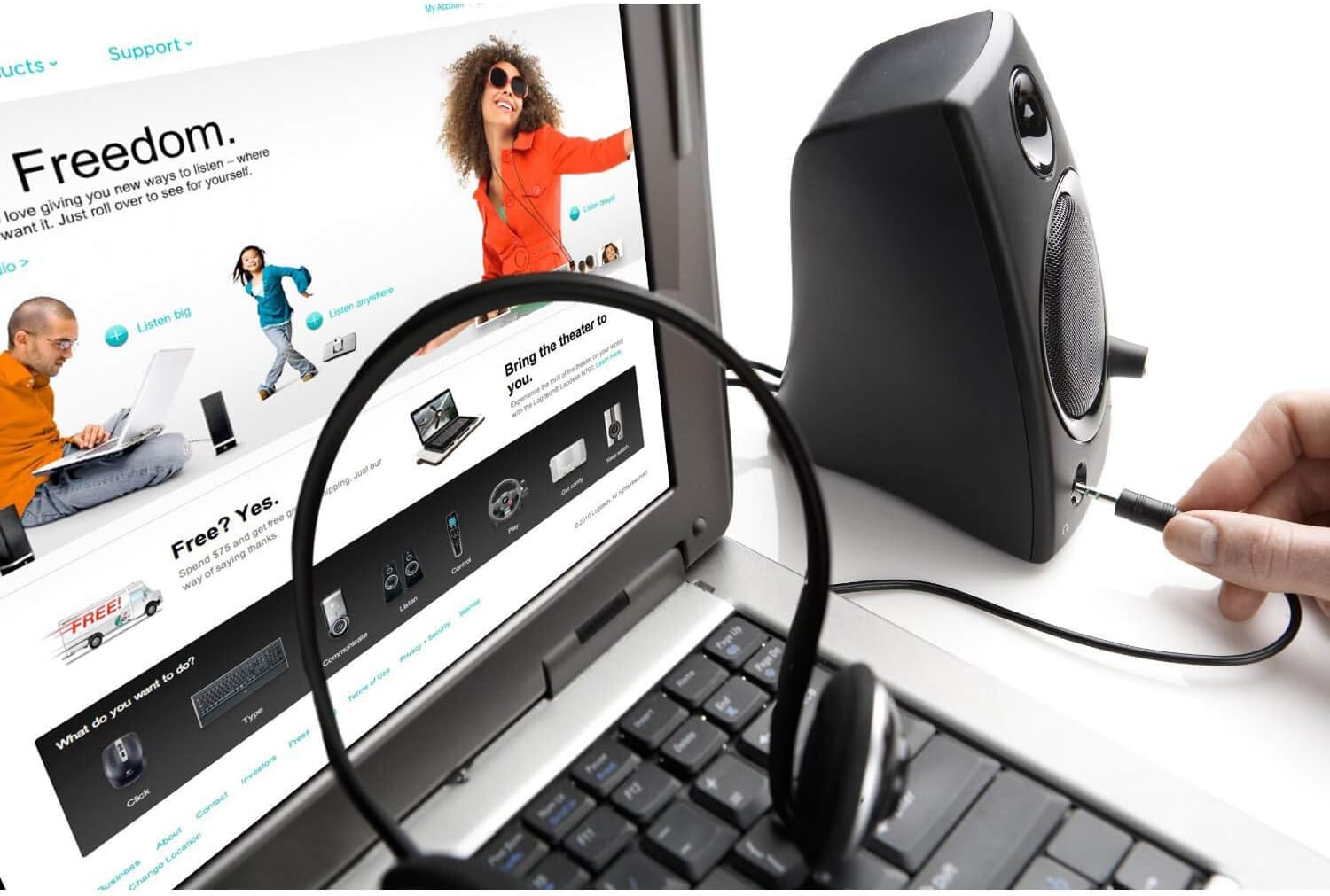 Logitech Z130 PC Speakers, Full Stereo Sound, Strong Bass, 3.5mm Audio Input, Headphone Jack, Volume Controls, Computer/TV/Smartphone/Tablet - Black