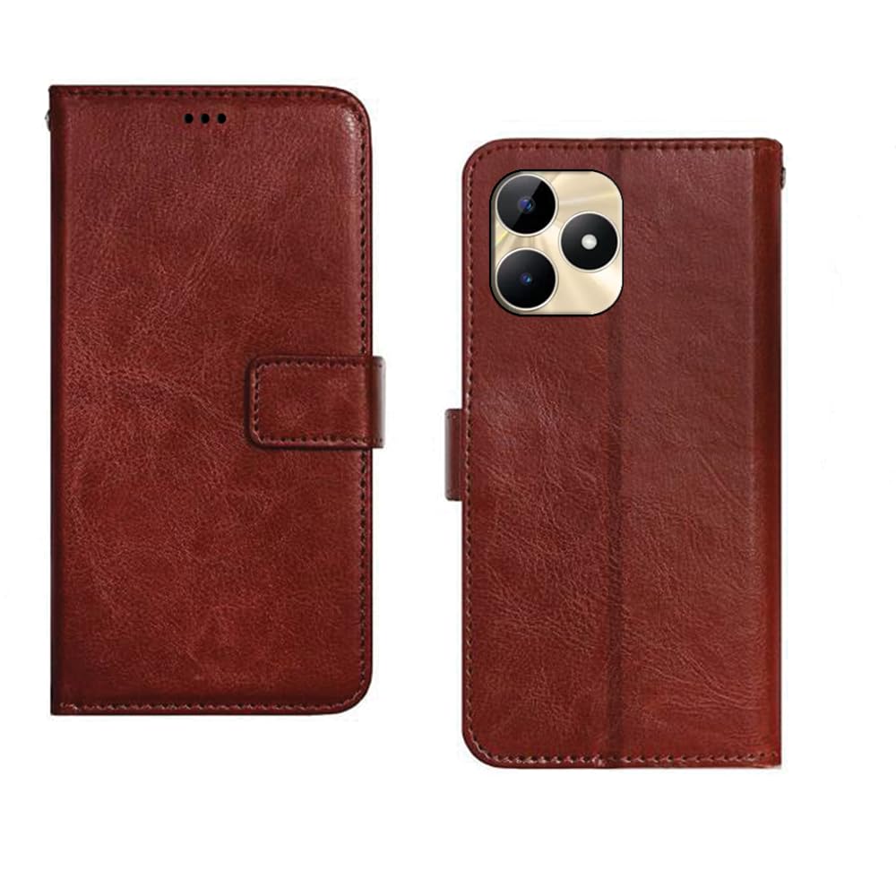 Inktree Realme C53 Flip Cover | Premium Leather Finish Flip Cover | with Card Pockets | Wallet Stand |Complete Protection Flip Case for Realme C53 - Brown (B0CF2DJTHM) Amazon Price History, Amazon Price Tracker