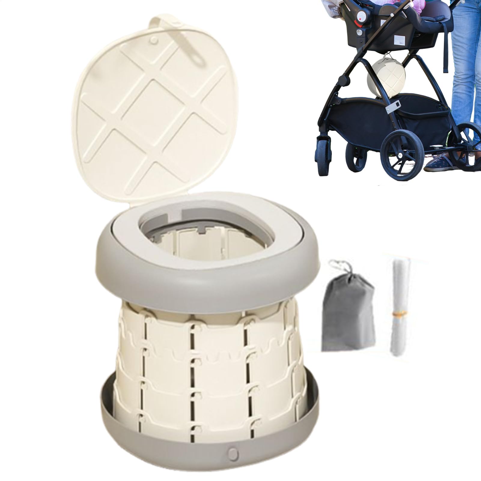 Orinal Portátil Orinal Plegable Portátil | Entrenador De Baño Antideslizante Con Bolsa De Basura Para Niños Y Niñas En Camping Parque Hotel Viajes