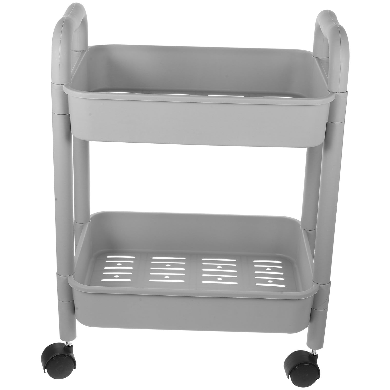 Operitacx Carrello Portaoggetti Mobile per Bagno e Cucina Doppio Ripiano in Pp, Struttura Robusta e Design Salvaspazio per Ufficio e Casa