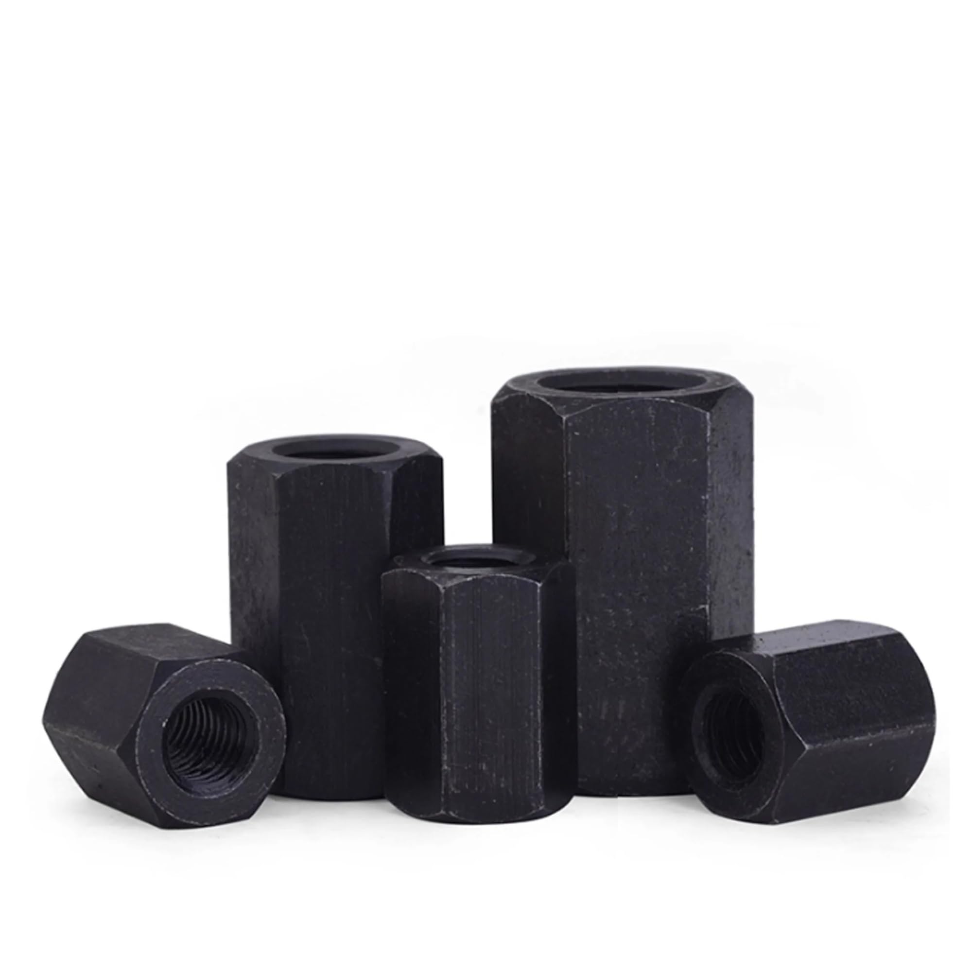 Tuercas de Acoplamiento Hexagonales M8 M10 M12 M14 M16 M18 M20-M48 hexágono de acero al carbono extensor largo conector varilla alargada manguito unión tuerca acoplamiento Tubular(M42x65x65(2Pc))