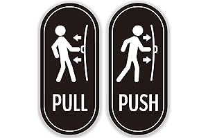 RAMIEYOO Push Pull Sticker Sign Signs for Glass Doors