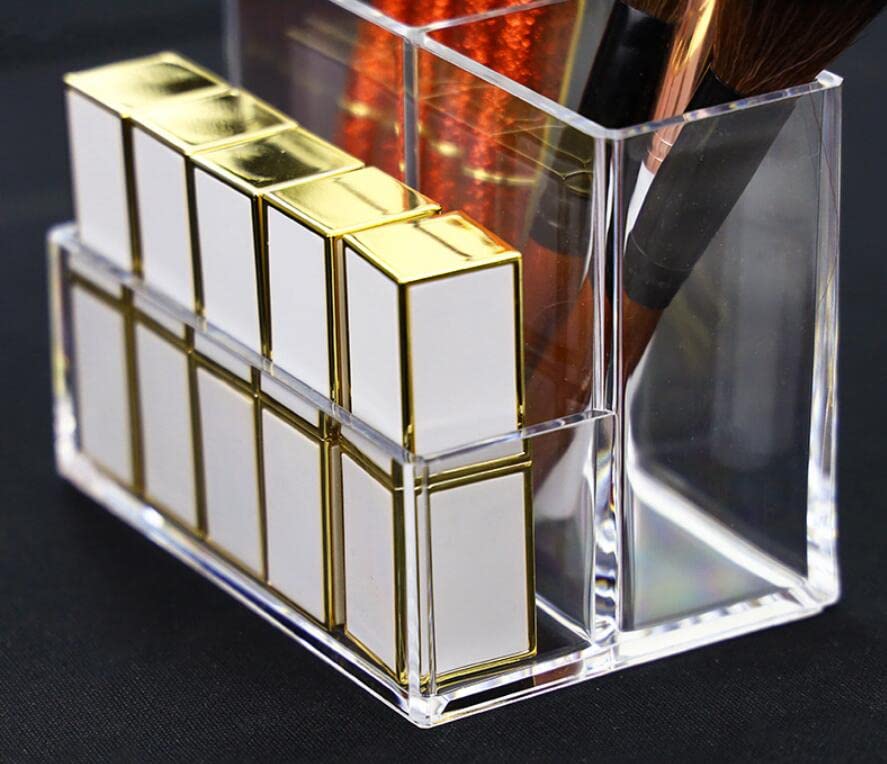 Miniatura 6 de Organizador de maquillaje acrílico, almacenamiento de cosméticos, vitrina, soporte para brochas de maquillaje, dispensador de lápiz labial,