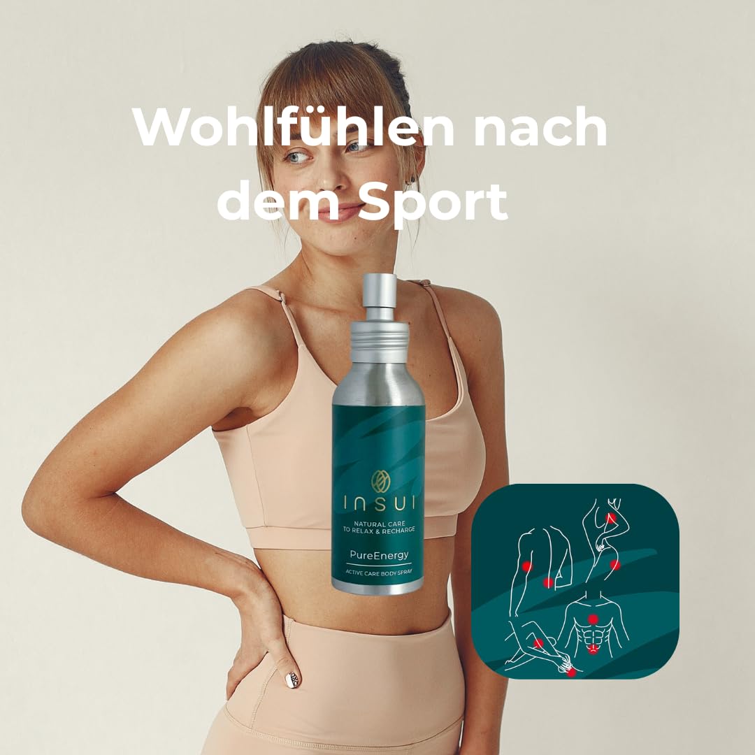 Natürliches Körperspray für Sport und Verspannungen, Schnelle Regeneration, Entspannt Arme und Beine, Frischer Duft (wie Sauna) aus Bayern, 100 ml silber