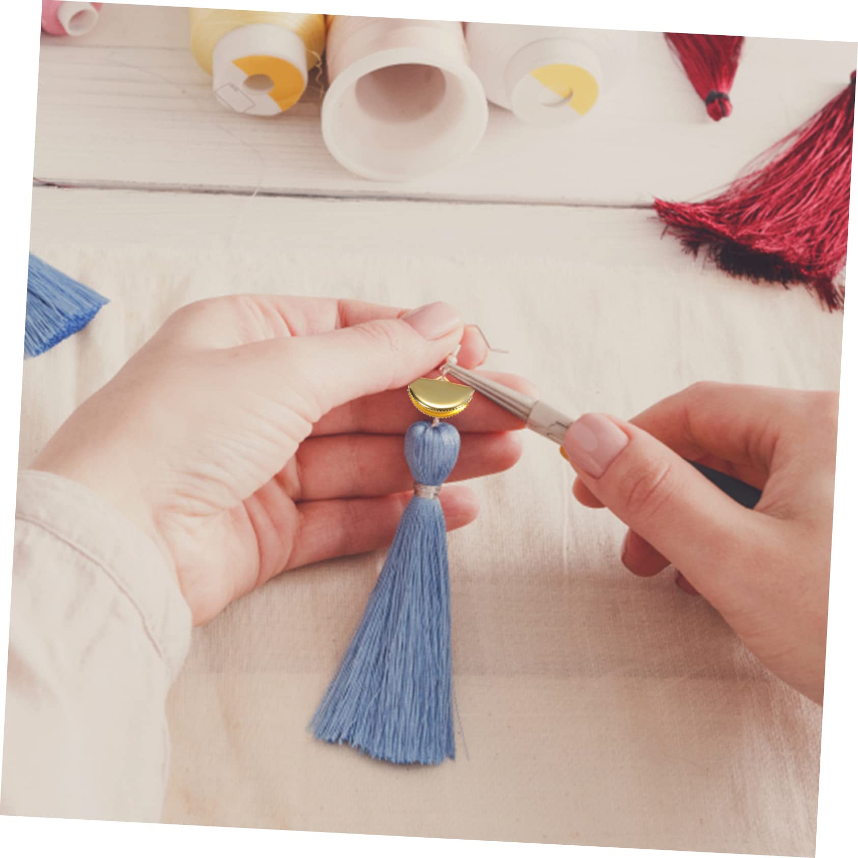 KONTONTY 5sets Heavy Duty Clamps End Clasps Alloy Cord Ends Crimp for Jewelry Making 60pcs*5