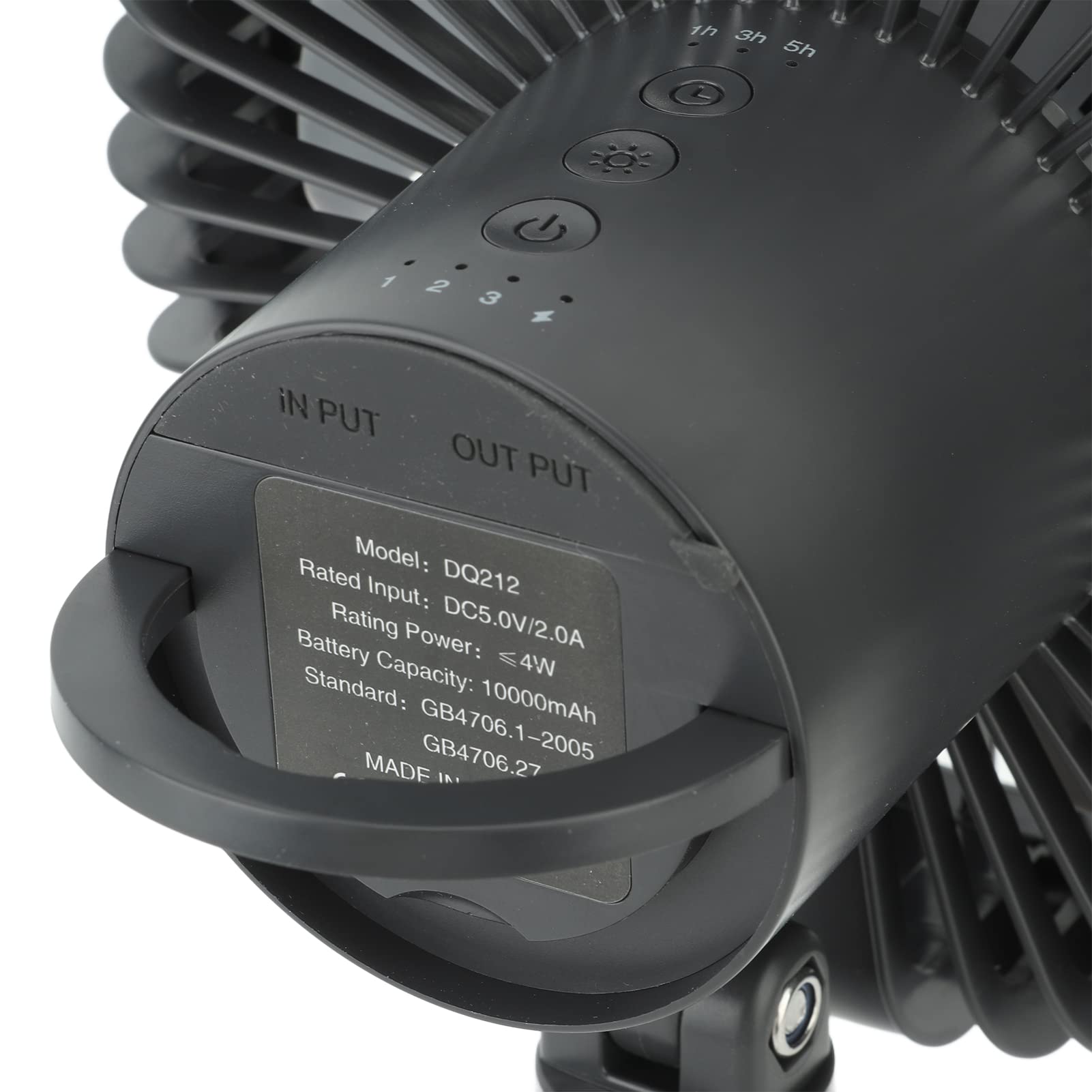 HEEPDD Ventilateur de Camping Portable, Matériau ABS, Ventilateur Rechargeable avec Batterie 10 000 MAh et Lumière LED pour Activités de Plein Air et Camping