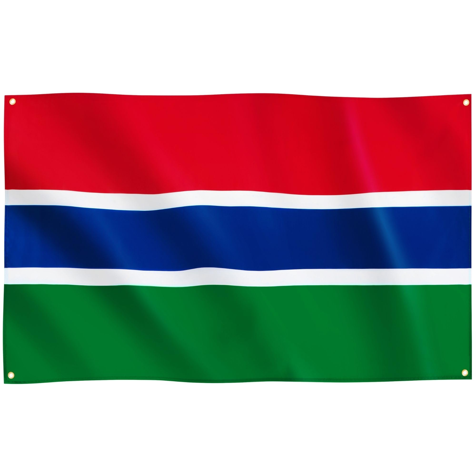 Runesol The Gambia Flag, 91x152cm, 3ft x 5ft, 4 Grommets, Eyelet In Every Corner, Gambian Republic Flag, Premium Flags
