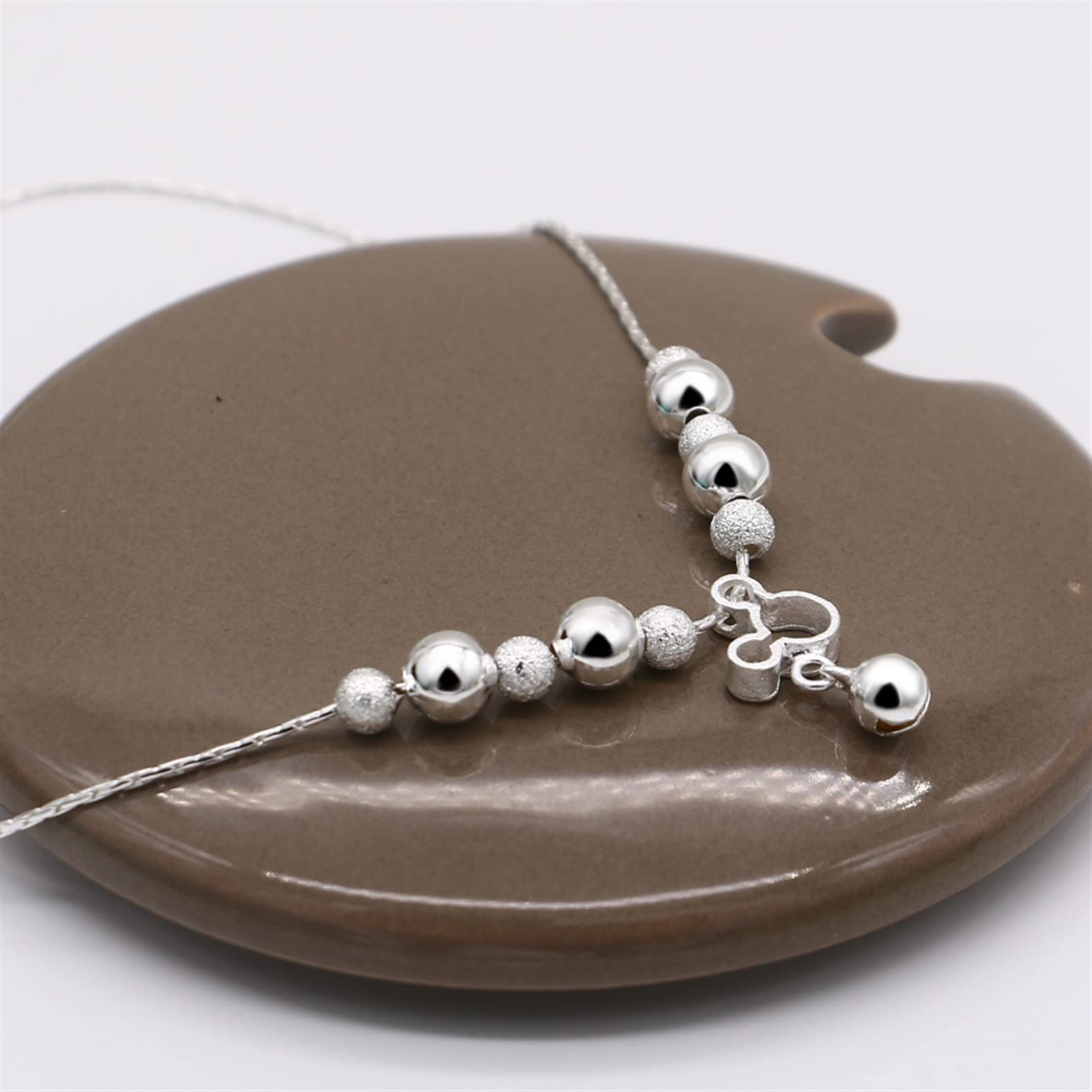 Fußkettchen/Fußkettchen Niedlicher Schmuck 925 Sterling Silber Fußkettchen Damen Fuß Sommer Strand Barfuß Sandalen Armband Knöchel am Bein Knöchelarmbänder