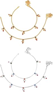aanyacentric India Traditional Ethnic Fancy Foot Jewellery Anklets-picture-30