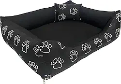 Cama Caminha para Pet Cachorro Gato Grande 70x60 com Zíper Lavável e Fundo Impermeável (Patinhas)