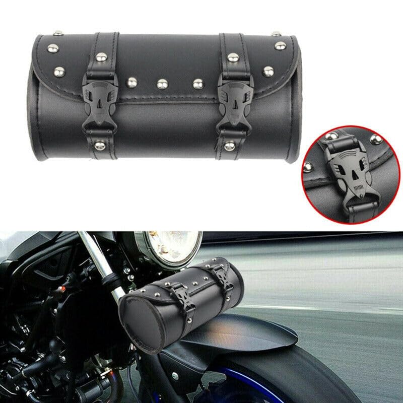 Bolsa para horquilla de moto en cuero PU 8x3.8 in miniatura 7