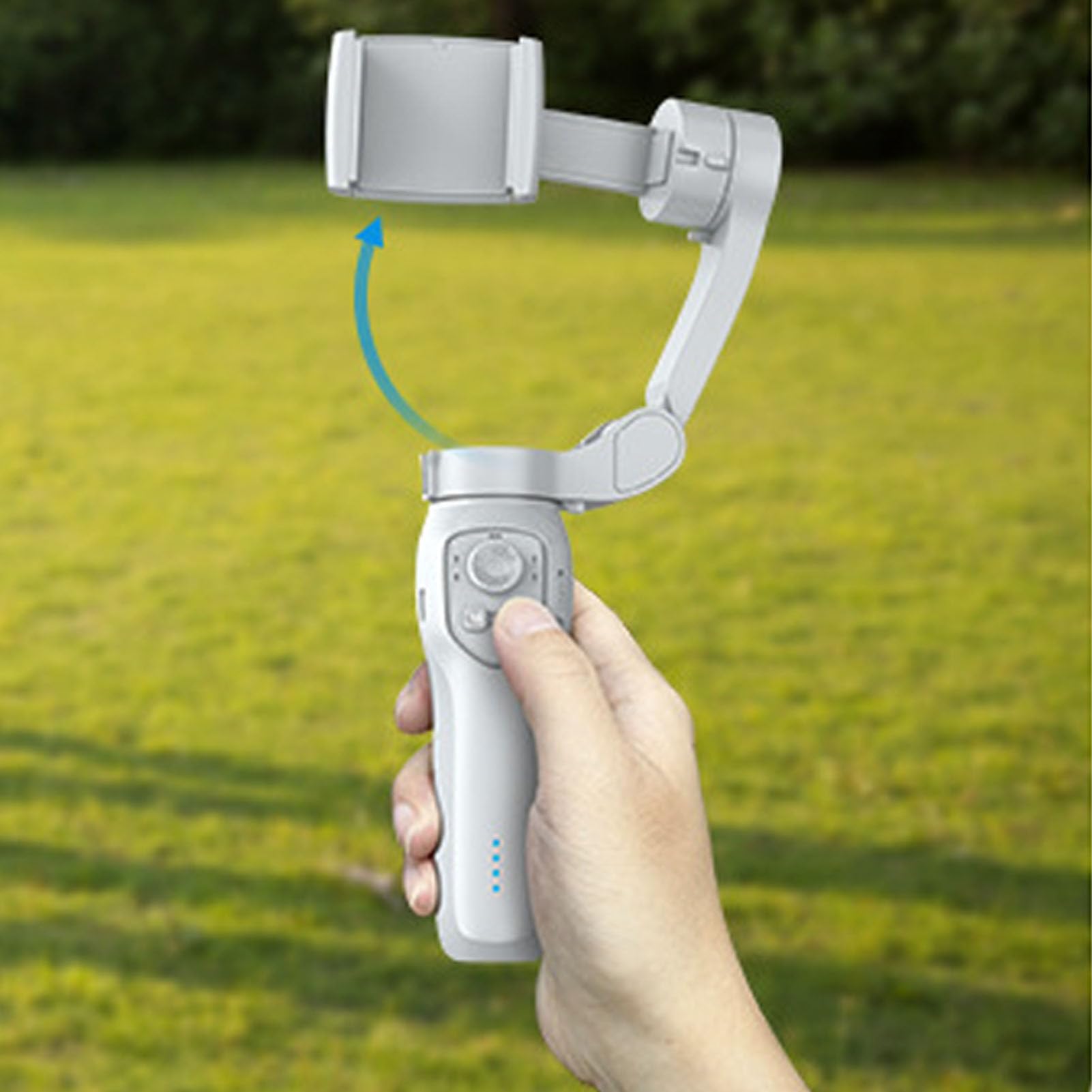 RiToEasysports 3-osiowy Stabilizator Telefonu, Stabilizator Antypoślizgowy do Vloga z Modułem Automatycznego śledzenia Twarzy AI do Nagrywania Wideo
