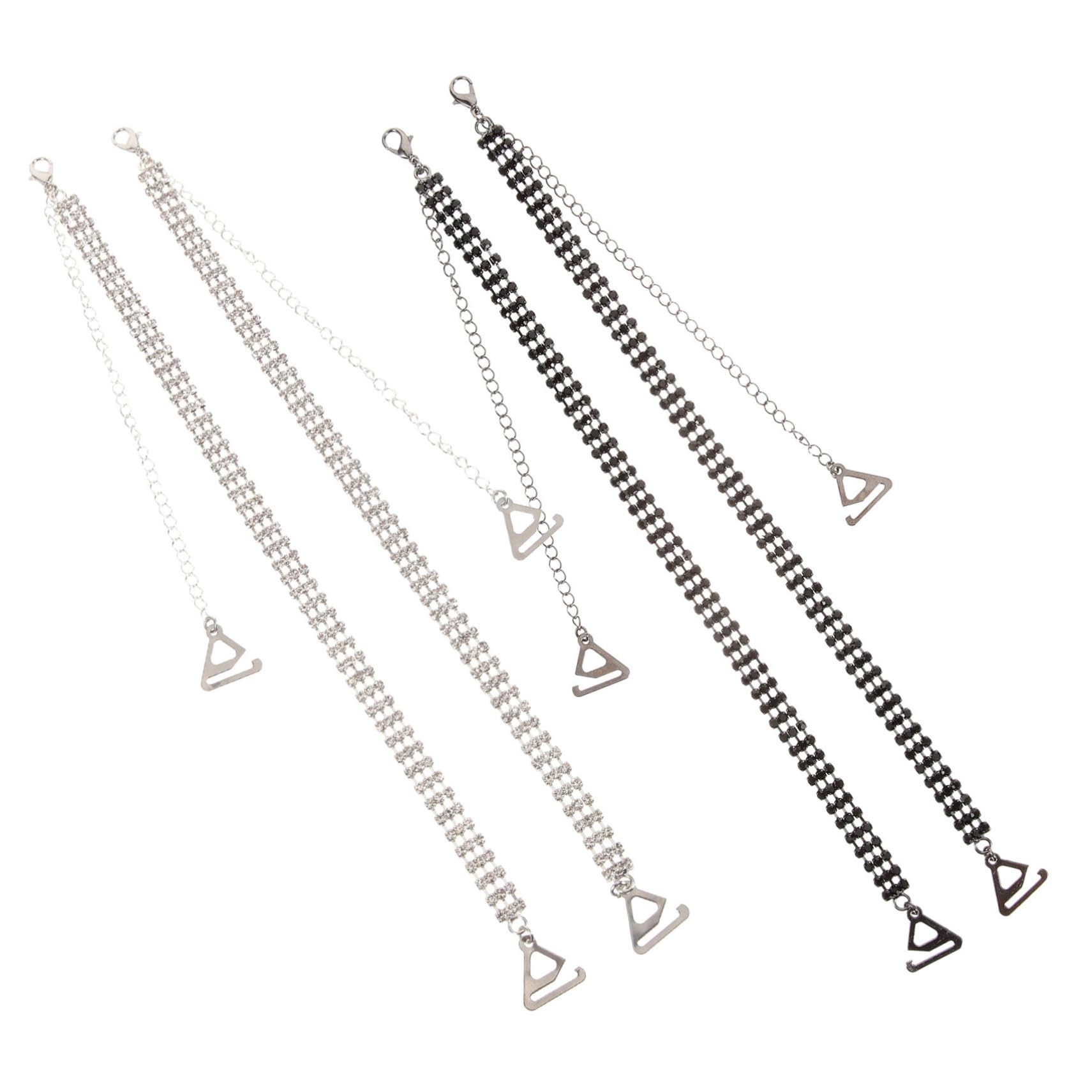 8pares De Hombro Rhinestones Para Sujetadores Straps Invisibles y Antideslizantes Para Bodas y Accesorios De Moda Para Mujeres