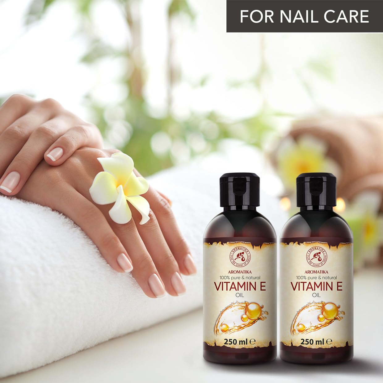 Vitamin E Öl Set 2x250ml - Natürliches Öl - Reich an Vitamin E - Vitamin E Oil - Pflege für Gesicht - Körperpflege - Haare - Kosmetik Öl